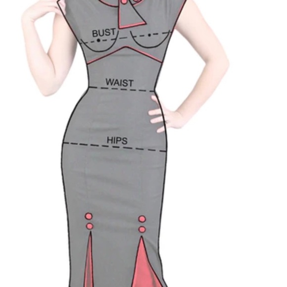 EUC Stop Staring brand: 1940s vintage -style  cream/black pin up dress (size s) - Picture 11 of 11